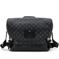 Louis Vuitton Black Canvas Monogram Voyager Messenger Eclipse Bag MM Silver Hardware