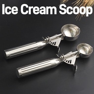 Stainless Steel Ice Cream Scoop with Trigger Cookie Scoop Perfect for Hard Ice Cream & Gelato