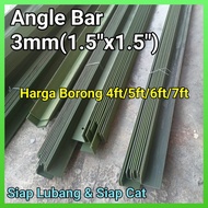 Angle Bar 3mm(1.5" x 1.5") HARGA BORONG [1ikat 10btg] Untuk Pagar