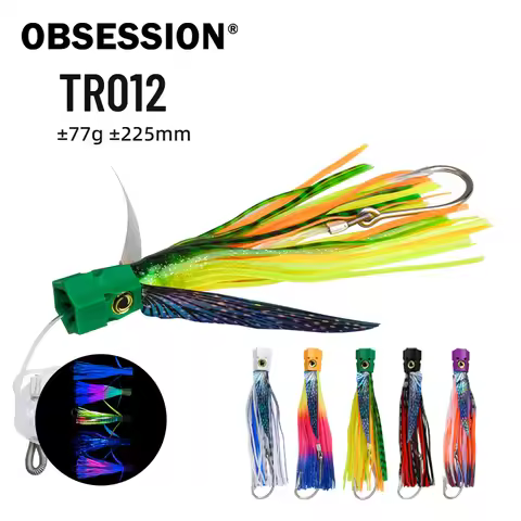 OBSESSION TR012 225mm 77g Seawater Big Game Winged Trolling Fishing Lure Deepsea Boat Fishing Tuna B