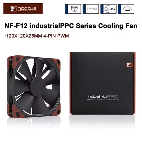 Noctua NF-F12 industrialPPC Case Fan Silent 120mm PWM 12V/24V 2000/3000RPM Computer High Performance