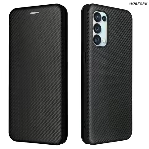 For OPPO Reno 6 8 10 11 12 13 Pro 8T Carbon Fiber Leather Case Book Luxury Full Cover For OPPO Reno 