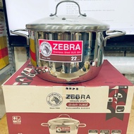 ZEBRA 304 stainless steel pot with 3 Extra Infinity bottom and glass lid 162295 - 162296 - 162297 Ze