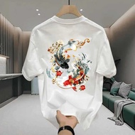 [Local Stock] Baju Lucky Fish PRINT T-SHIRT 锦鲤T恤 2025 FASHION TREND T SHIRT UNISEX All-matching Soft