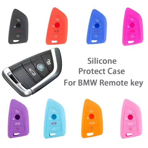 Silicone Remote Key Case Key Protective Cover For BMW i3 ix3 M8 Z4 M3 i4 M2 X5M X3 Series 3/6 Car Ac