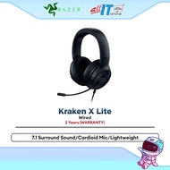 Razer Kraken X Lite Ultralight Wired Gaming Headset with Immersive 7.1 Surround Sound, Bendable Card