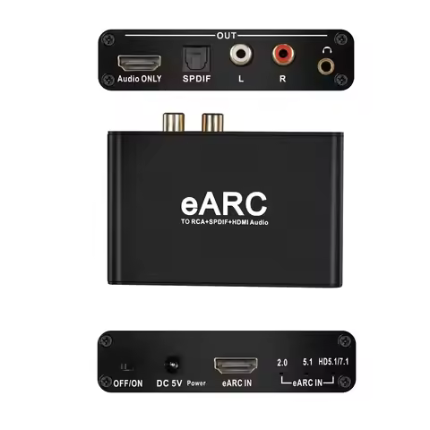 192Khz HDMI EARC ARC Audio Extractor EARC To RCA Audio Converter Digital To Analog Adapter for DTS D