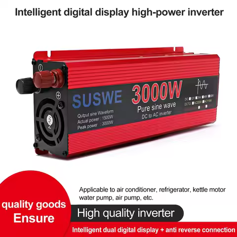 Inverter DC12v/24v To AC 110/220v Pure Sine Wave 1000W 2000W 2200W 3000W Portable Auto Converter Car