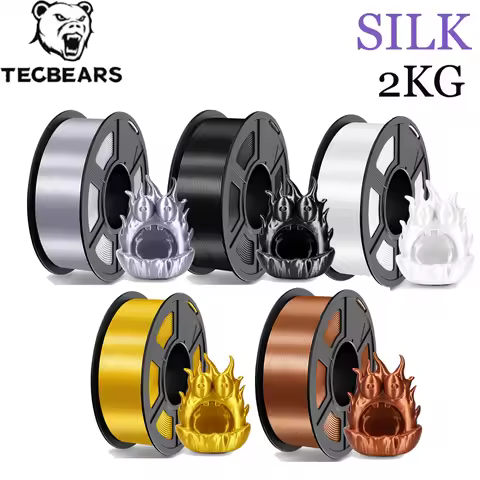 TECBEAS 2Rolls silk 3D Printer Filament 1.75mm Neatly Wound Coloful HighToughness for 3D Filament Fa