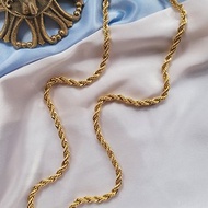 美國西洋古董飾品 / MONET莫內金色調螺旋繩編摩登項鍊/ 復古首飾