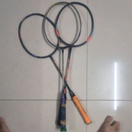 Combo of 3 rackets with broken mesh inside, a genuine old yonex nanospeed 9000 racket, real, not fak