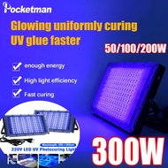 300W 200W 100W LED UV Curing Lamp Purple Light 365nm 395nm Shadowless Glue Oil Resin 365nm 395nm Flu