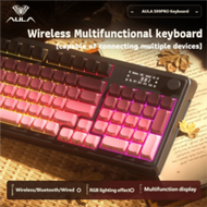 AULA S99Pro Bluetooth Wireless Keyboard Rechargeable Gaming Keyboard With Display Screen & Function 