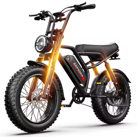 ZEFIORA 2000W Adult Electric Bike, 48V 20Ah 60 Miles Electric Bicycle,20" Fat Tire Full Suspension E