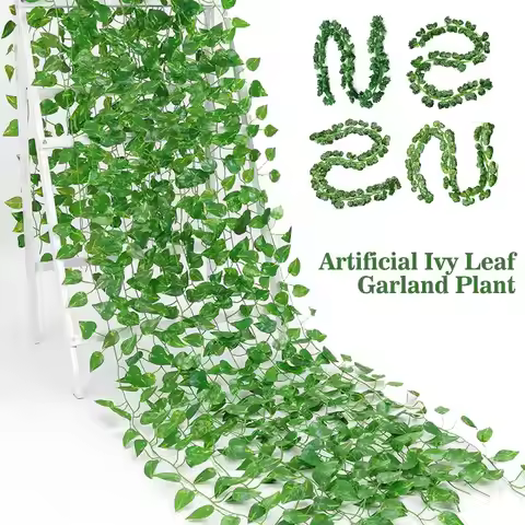 Artificial Ivy Leaf Garland Plant Green Ivy Wreath Fake Vines Ivy Leaves For Wedding Party Room Arti