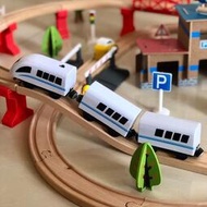木製火車組  ikea 軌道相容 生日 禮物 電動小火車 88 件組 玩具 益智 嬰幼 木製  露天市集  全臺最大