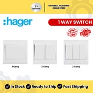 [READY STOCKS] HAGER MUSE 16AX 250V 1 GANG 1 WAY SWITCH / 2 GANG 1 WAY SWITCH / 3 GANG 1 WAY SWITCH 