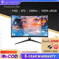 Smart Monitor 24 Inch 100Hz 1080P Full HD 100% SRGB Flat 27 Inch 165Hz Curved For Office Game
