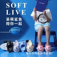 chloe slippers Kartun sandal hiu sab slippers Kasut pemodelan hiu tebal anti-slip anti-perlanggaran 