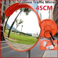 45CM Convex Traffic Mirror Wide Angle Security Curved Convex Road Mirror Traffic Driveway Safety