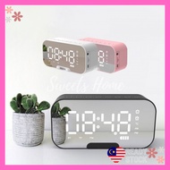 Bluetooth Speaker with FM Radio/ Jam Meja/ Alarm Clock Subwoofer Music Player/ Desktop Digital Clock Wireless Q5