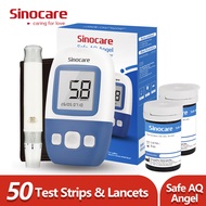 Sinocare Safe AQ Angel Blood Glucose Test &amp; 50pcs Test Strips &amp; 50 Lancets Glucometer Kit Diabetes Test Kit Blood Sugar Meter Glucometer Set