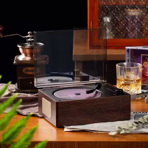 Retro CD Player Rechargeable Support CD BT USB 3.5mm AUX Portable CD Player Bluetooth-Compatible 5.0