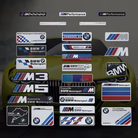 3D Aluminum Car Styling Body Tail Trunk Decoration Sticker for BMW M Performance Motorsport M3 M5 E3