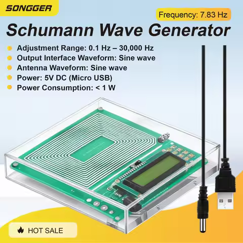 Schumann Wave Generator Low Frequency Sine Wave Signal Generator USB Powered 0.1Hz to 30kHz Adjustab