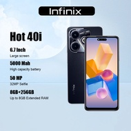 Infinix Hot 40i smarphone 8+256GB dual sim card 5000mah 6.7inch HD screen gaming phone big sale 1yea