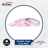 Double Tape Core biru 6MMx7M Borneo - Double Tape 1/ 4 Inch Borneo - Double Tape Borneo