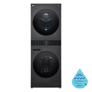 LG WT1410NHB 14/10KG FRONT LOAD WASHTOWER ALL-IN-ONE WASHER DRYER BLACK STEEL 4 TICKS W600xD660xH165