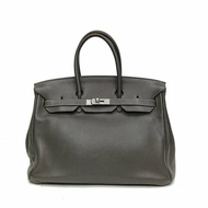 HERMES Birkin35石墨灰Togo皮框N銀扣肩背包