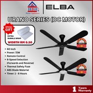 Elba Urano Series DC Ceiling Fan 60 Inch ECF-N6030(BK) | 5 ABS Blades | DC Motor | Remote Controller