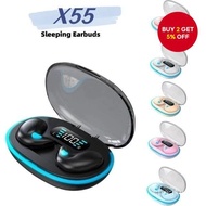 X55 Sleeping Earbuds Wireless Bluetooth Led Display Headsets Hi-fi Stereo Sound Waterproof Noise-Can