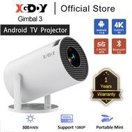 XGODY HY300 Gimbal 3 4K Full HD 1080P 10000 Lumens Android 11 Mini Projecter WiFi6 Bluetooth 5.0 LCD