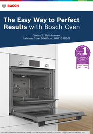 Bosch HHF133BS0B Built In Stainless Steel Convection Oven 60cm width, 66L , electronic display, knob control , Eco Clean (Back), 3 layer glass door,13amp connection, 2 years local warranty
