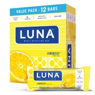 LUNA Bar - LemonZest Flavor - Gluten-Free - Non-GMO - 7-9g Protein - Made with Organic Oats - Low Gl