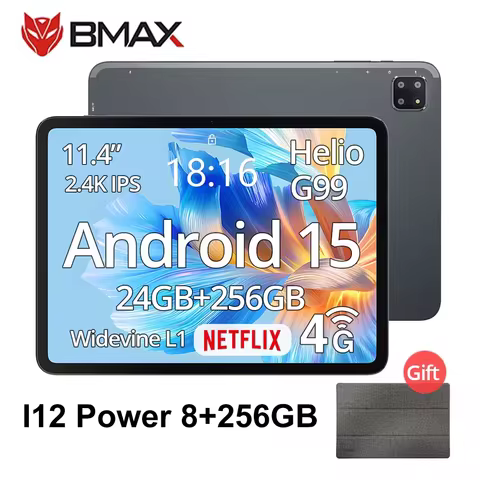 BMAX I12 Power Android 15 Tablet 11.4" 90Hz 2.4K IPS MediaTek Helio G99 ARM Mali-G57 MC2 8GB+16GB Ex