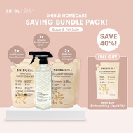 SHIBUI Homecare Value Set - Enzyme Floor Cleaner / Spray / Eco Laundry Detergent / Dishwashing Liqui