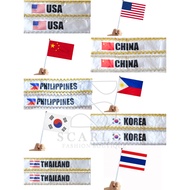 Country sash and flag stick for kids and adult UN sash and flag stick (1sash & 1flag stick only)