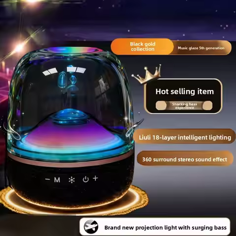 Popular HK50 Speaker Glazed 5th Generation Home Computer Bluetooth Audio Subwoofer Desktop Crystal p