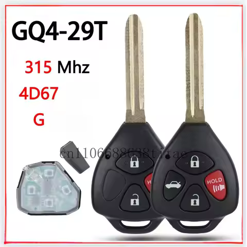 GQ4-29T For 3/4 Key Toyota Straight Plate Remote Control Car Key 314Mhz ID67/G Chip GQ4-29T