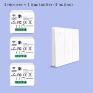 รีเลย์รับสัญญาณ RF ไร้สายแบบไม่มีสวิตช์ไฟอัจฉริยะเป็นกลาง433Mhz AC 220V 110V Mini Moudle Remote โคมไ