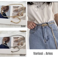 VENDI - Women's Belt Chain Metal Fashion Gold Waist "Aries"