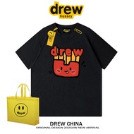 Drew American Trendy French Fries Cartoon Printed Short Sleeved T-shirt for Men and Women Original S