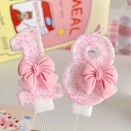 Newcomer 0.38 Yuan ExclusiveBirthday Party Cake Decoration Cute Pink Glitter Number Candle Children