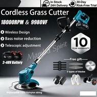 Electric mower Mesin Rumput bateri Cordless Grass Cutter lawn mower 9980VF Battery Multifunction Cor
