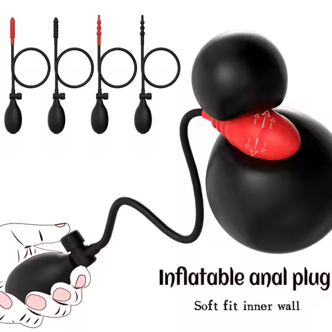 Inflatable anal plug: adult female vaginal and anal dilators, prostate massagers, giant beads, infla