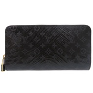 全新 Louis Vuitton Exotic Zip-Around Long Wallet N82154 Padlock Lizard Black LV 1567 [二手] LOUIS VUITTO